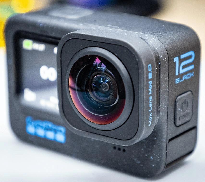 GoPro Hero 12 Black with Max Lens Mod 2.0 mounted